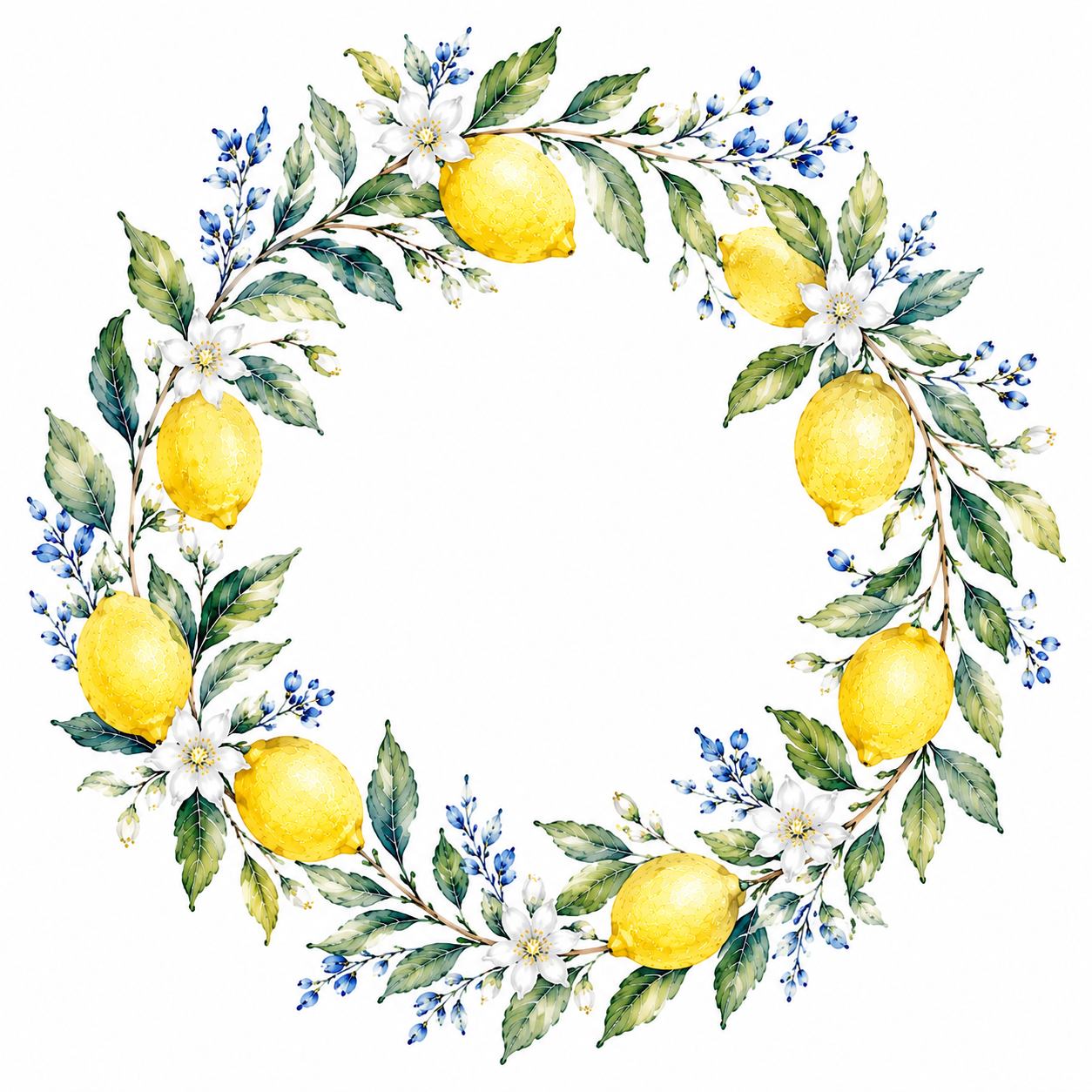 Lemon Wreath Print